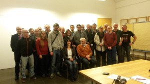 Gründungsversammlung am 08.03.2015 in der Apfelweinstube, Seiferts – Mitglieder aus allen drei Bundesländern, die das Biosphärenreservat umfasst: Hessen, Bayern und Thüringen
